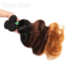 Three Tone Natural European Remy Hair Extensions Double Drawn Weft