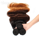 Three Tone Natural European Remy Hair Extensions Double Drawn Weft