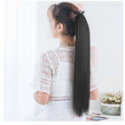 Long Straight Ponytails Hair Extensions / 100 Human Peruvian Hair No Tangle